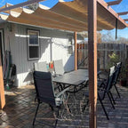Elegant Outdoor Dining Set | Aluminum Table with Padded Chairs | Weather-Resistant Design for Comfortable Patio Dining