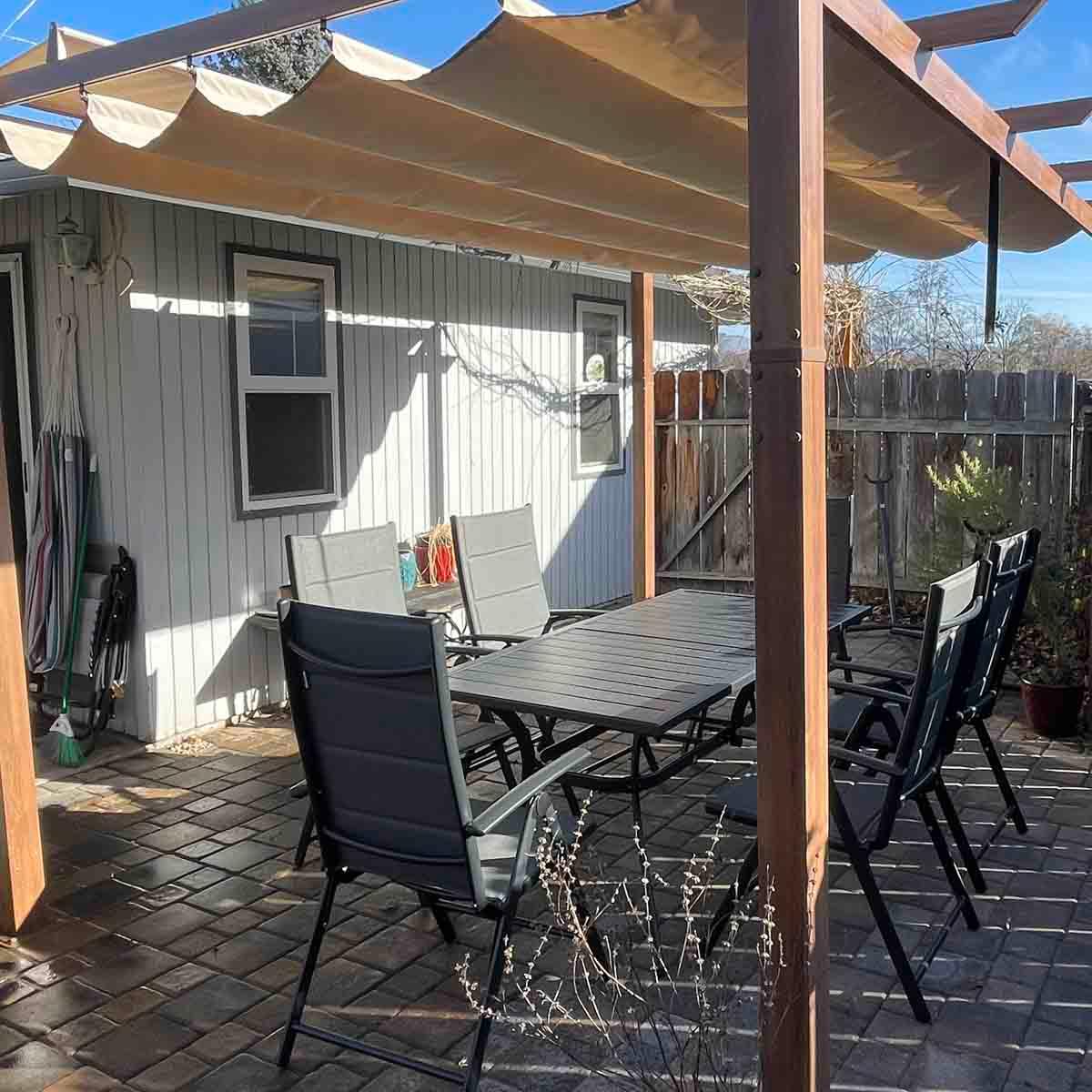 Elegant Outdoor Dining Set | Aluminum Table with Padded Chairs | Weather-Resistant Design for Comfortable Patio Dining