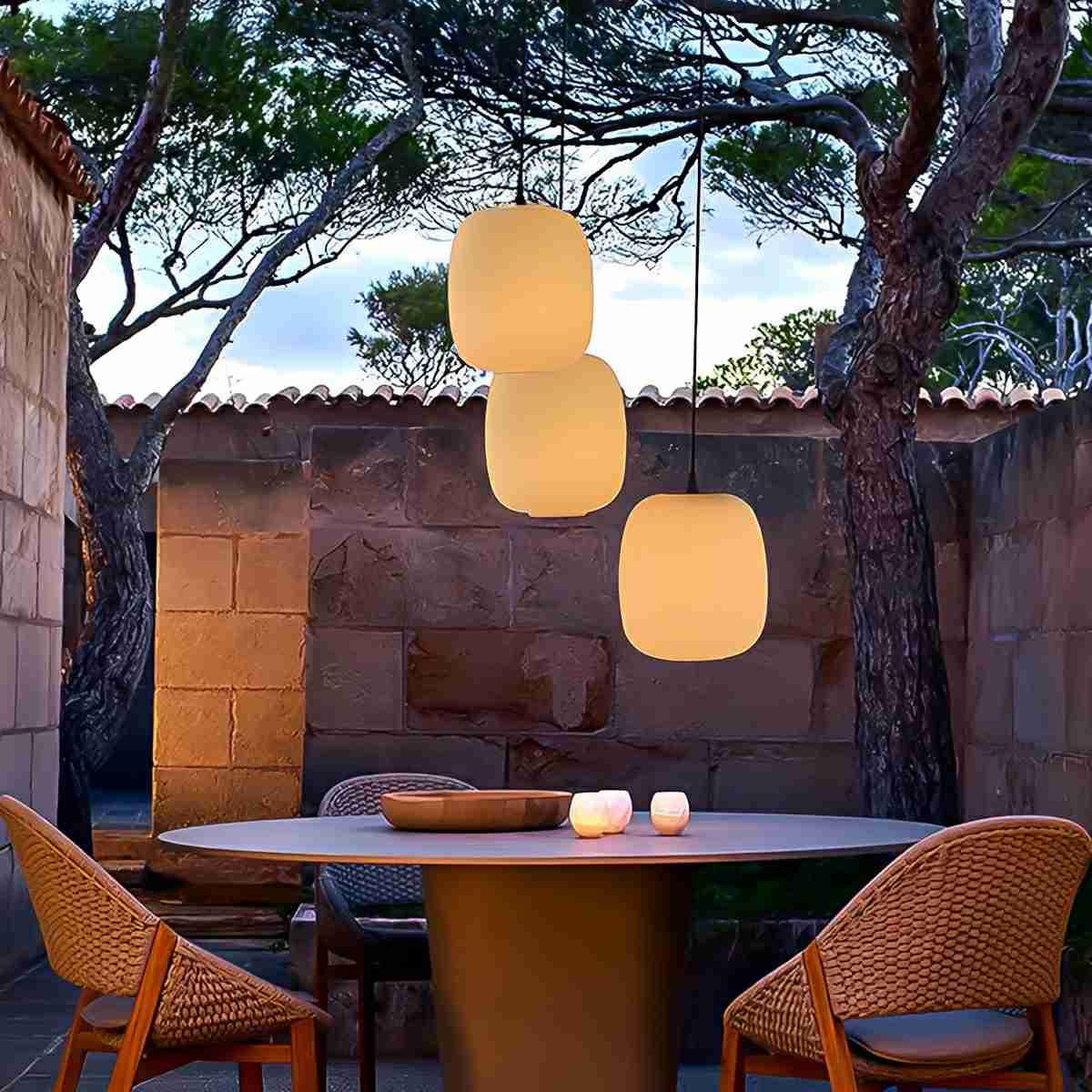 Elegant Outdoor Light Fixtures | Waterproof Hanging Pendant Light with Minimalist Design | Perfect for Patios and Porches