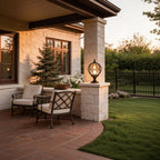 Elegant Outdoor Lighting | Vintage Globe Pillar Lights with Glass Shade | Durable Aluminum Design for Garden Illumination