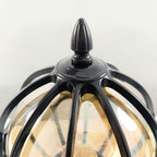Elegant Outdoor Lighting | Vintage Globe Pillar Lights with Glass Shade | Durable Aluminum Design for Garden Illumination