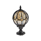 Elegant Outdoor Lighting | Vintage Globe Pillar Lights with Glass Shade | Durable Aluminum Design for Garden Illumination
