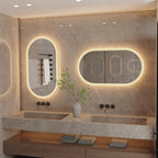 Elegant Oval Bathroom Mirror with LED Lights & Anti-Fog Technology for Clear Reflections