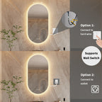 Elegant Oval Bathroom Mirror with LED Lights & Anti-Fog Technology for Clear Reflections