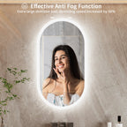Elegant Oval Bathroom Mirror with LED Lights & Anti-Fog Technology for Clear Reflections