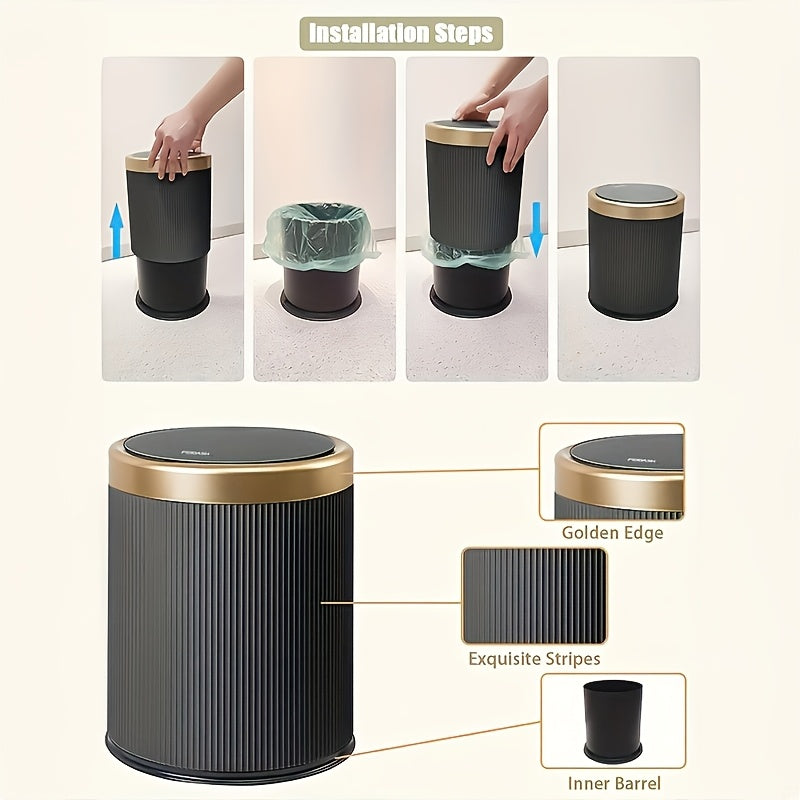 Elegant Oval Kitchen Trash Can with Odour-Sealing Lid | Stylish Design for Modern Spaces