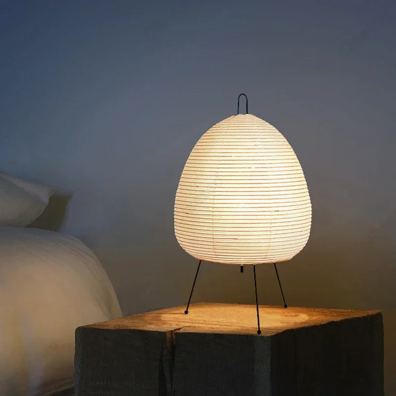 Elegant Rice Paper Table Lamp | Japanese Design with Soft Illumination | Ideal for Bedroom and Living Room Decor