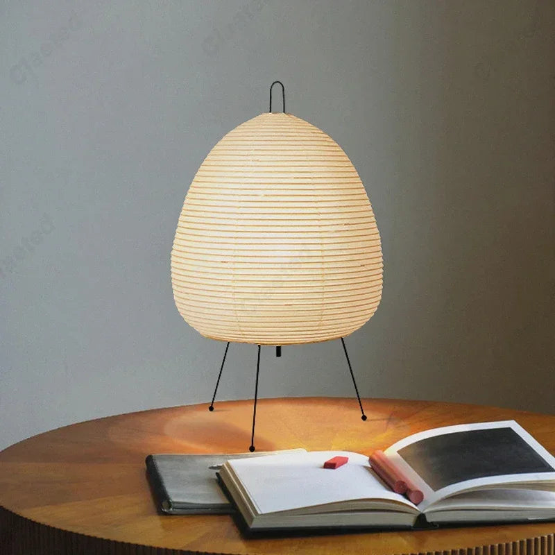 Elegant Rice Paper Table Lamp | Japanese Design with Soft Illumination | Ideal for Bedroom and Living Room Decor