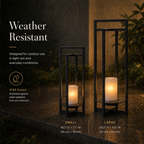 Elegant Solar Lantern | 24 Inch Outdoor Light with Flickering LED Candle | Weather-Resistant Design for Eco-Friendly Ambiance