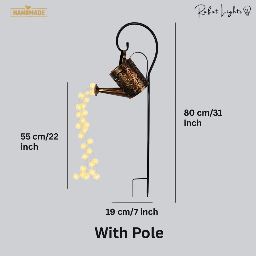 Elegant Solar Outdoor Lamp | Watering Can Design for Tranquil Garden Ambiance