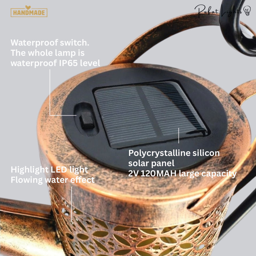 Elegant Solar Outdoor Lamp | Watering Can Design for Tranquil Garden Ambiance