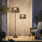Elegant Solar Outdoor Lamp | Woven Shade Design with Integrated LED | Perfect for Garden Ambiance