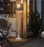 Elegant Solar Outdoor Lamp | Woven Shade Design with Integrated LED | Perfect for Garden Ambiance