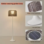 Elegant Solar Outdoor Lamp | Woven Shade Design with Integrated LED | Perfect for Garden Ambiance