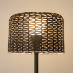 Elegant Solar Outdoor Lamp | Woven Shade Design with Integrated LED | Perfect for Garden Ambiance
