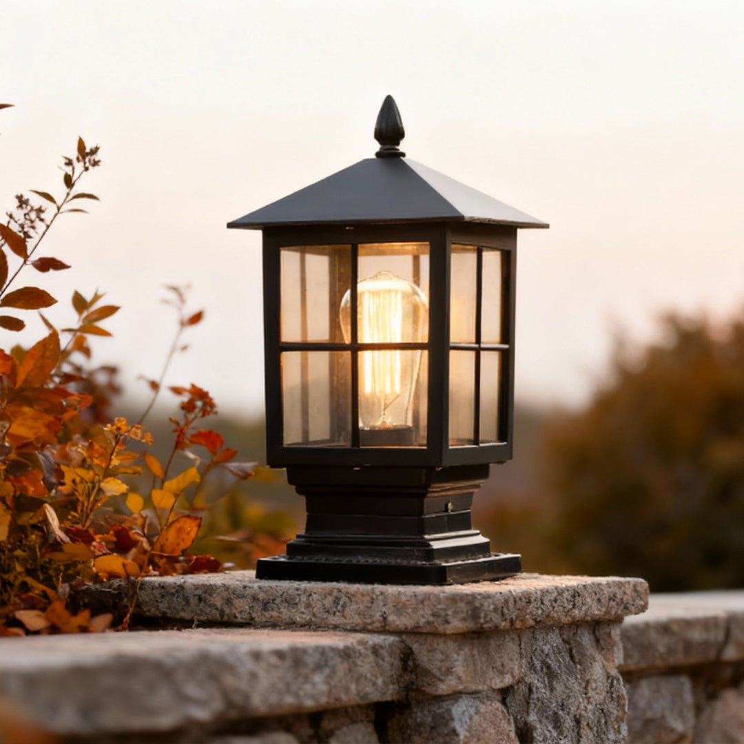 Elegant Stone Light Pillar | Solar Outdoor Lighting with Dual Power Modes | Waterproof Design for Pathways and Gardens