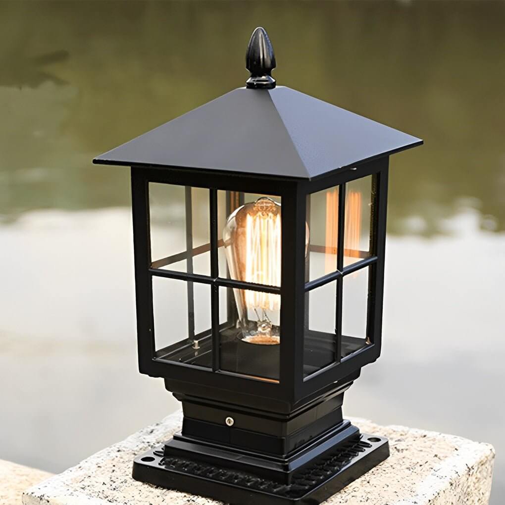 Elegant Stone Light Pillar | Solar Outdoor Lighting with Dual Power Modes | Waterproof Design for Pathways and Gardens