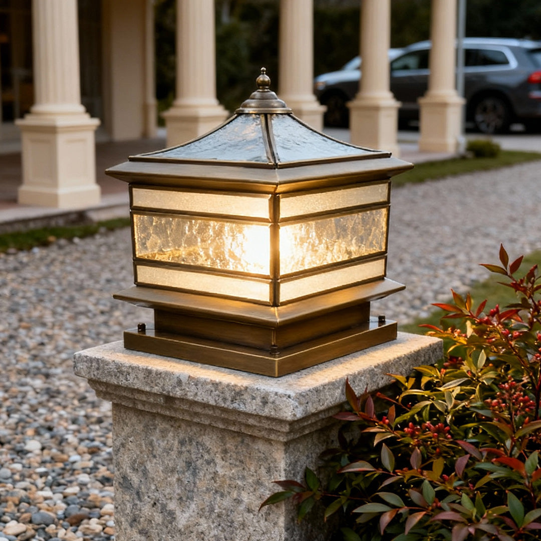 Elegant Stone Pillar Solar Lights | Dual Power Options with Vintage Design | Durable Outdoor Lighting for Garden Ambiance