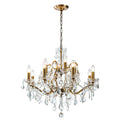 Elegant Two-Tiered Crystal Chandelier with Antique Gold Finish | Luxurious Lighting Fixture for Timeless Ambiance