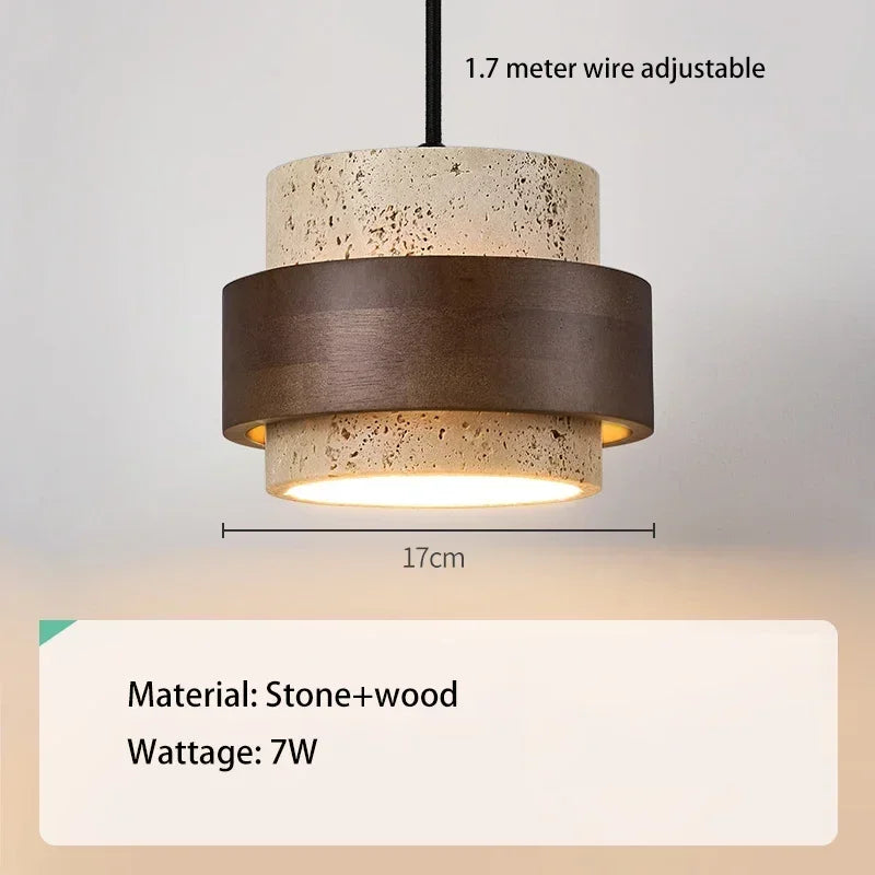Elegant Walnut Wood Pendant Lighting with Adjustable Height | Stylish Hanging Lights for Warm Ambiance