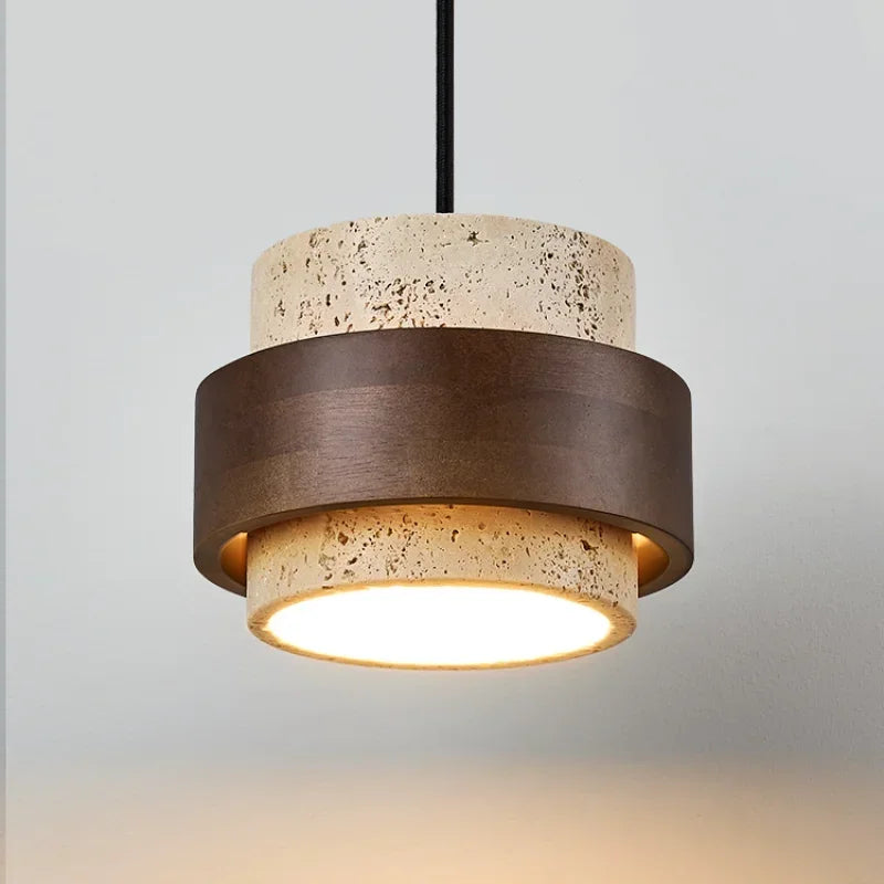 Elegant Walnut Wood Pendant Lighting with Adjustable Height | Stylish Hanging Lights for Warm Ambiance