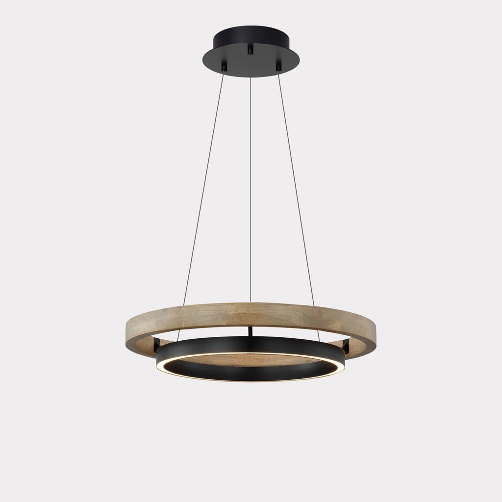 Elegant Wood Chandelier Light with Adjustable Height | Modern Design for Cozy Dining Room Ambiance