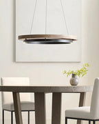 Elegant Wood Chandelier Light with Adjustable Height | Modern Design for Cozy Dining Room Ambiance