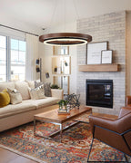 Elegant Wood Chandelier Light with Adjustable Height | Modern Design for Cozy Dining Room Ambiance