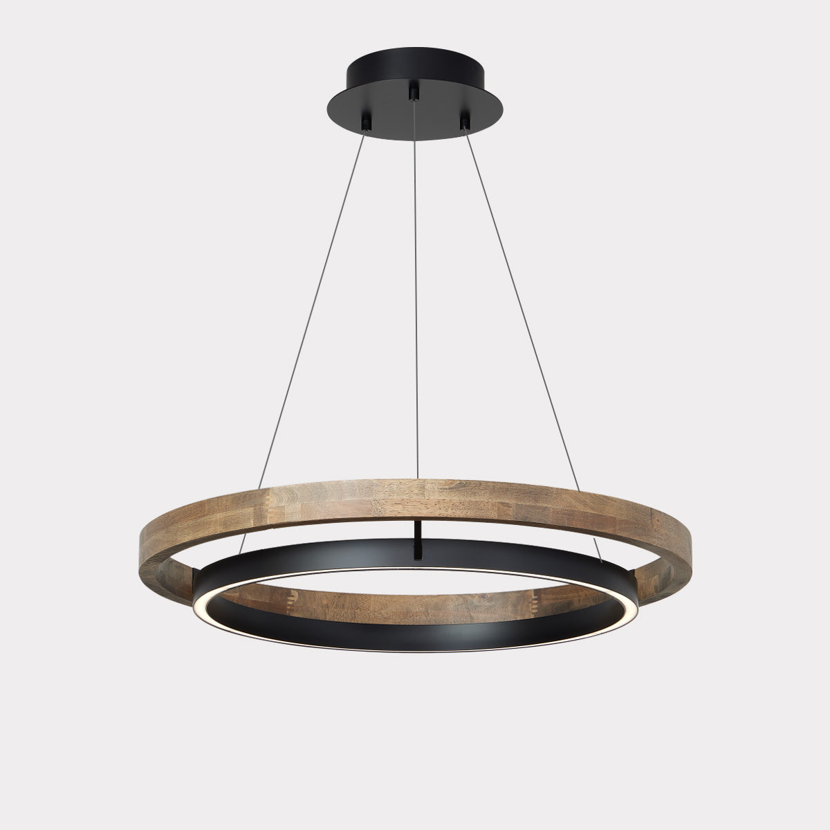 Elegant Wood Chandelier Light with Adjustable Height | Modern Design for Cozy Dining Room Ambiance