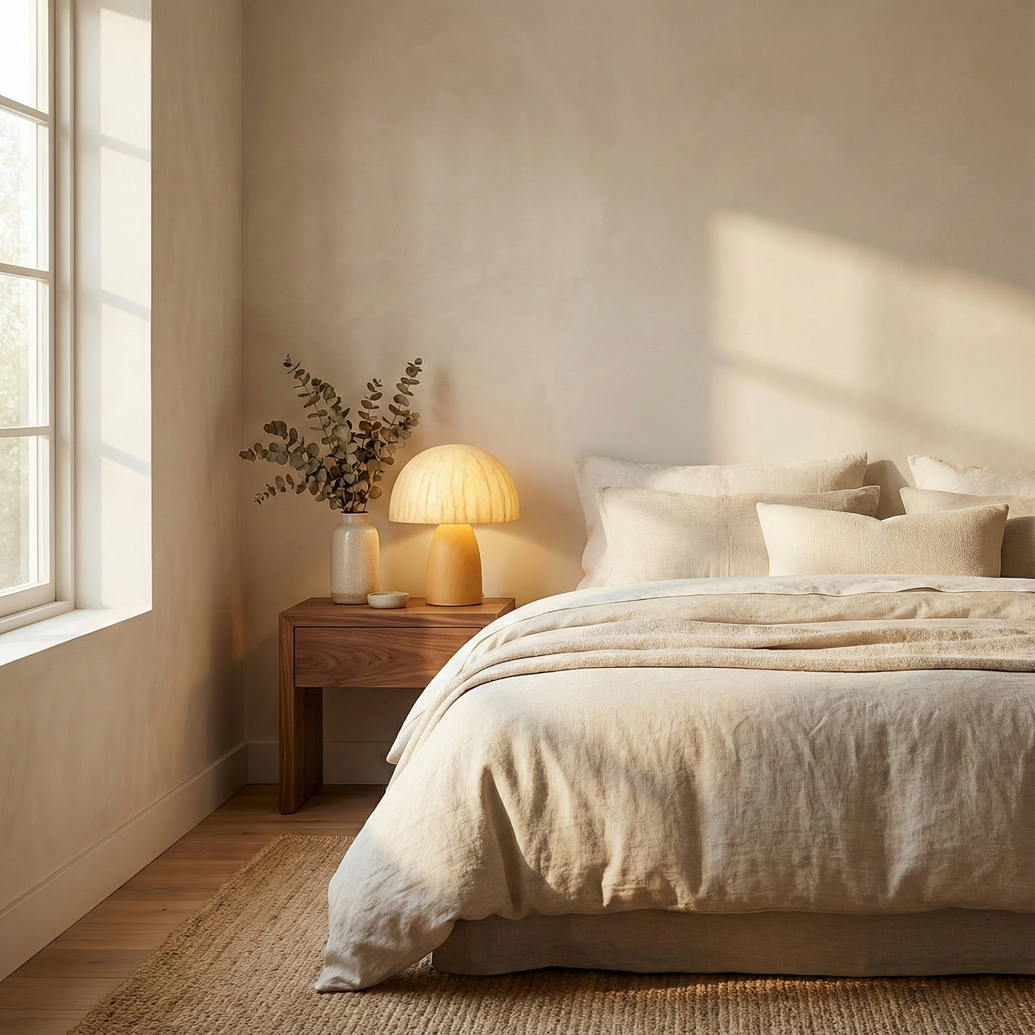 Elmwood | Minimalist Wood Table Lamp with Warm Ambient Glow | Versatile Lighting for Any Space