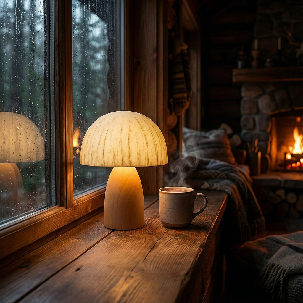 Elmwood | Minimalist Wood Table Lamp with Warm Ambient Glow | Versatile Lighting for Any Space