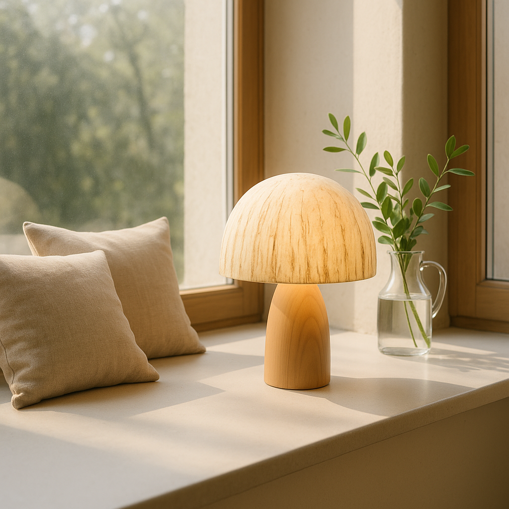 Elmwood | Minimalist Wood Table Lamp with Warm Ambient Glow | Versatile Lighting for Any Space