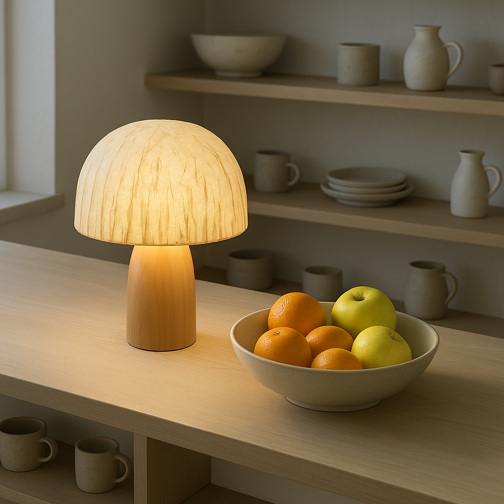 Elmwood | Minimalist Wood Table Lamp with Warm Ambient Glow | Versatile Lighting for Any Space