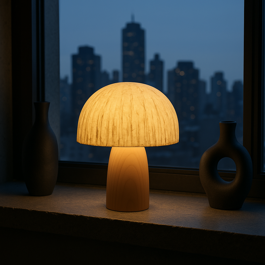 Elmwood | Minimalist Wood Table Lamp with Warm Ambient Glow | Versatile Lighting for Any Space