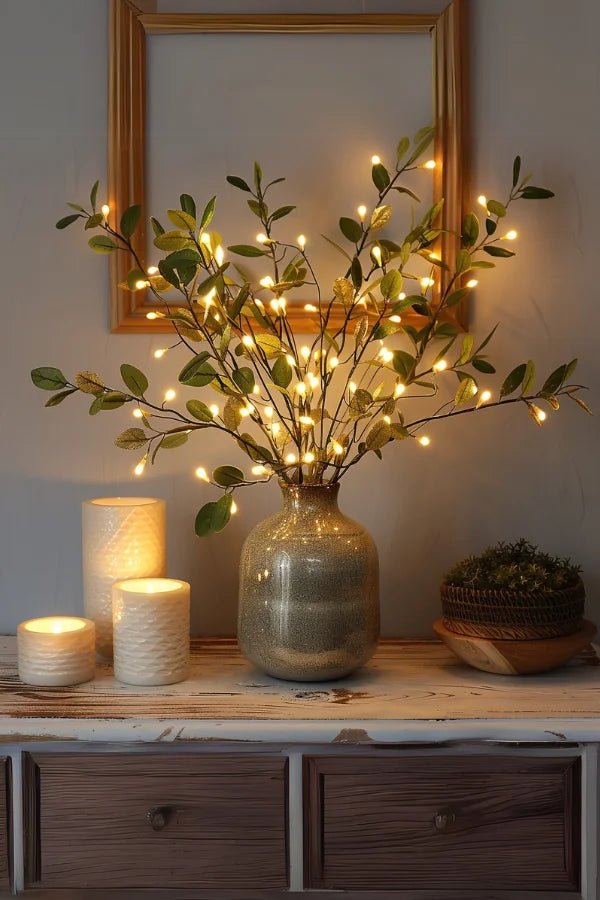 Enchanting Decorative Branches | Lighted Tree Branches with Battery Operation | Elegant Floral Accents for Cozy Ambiance