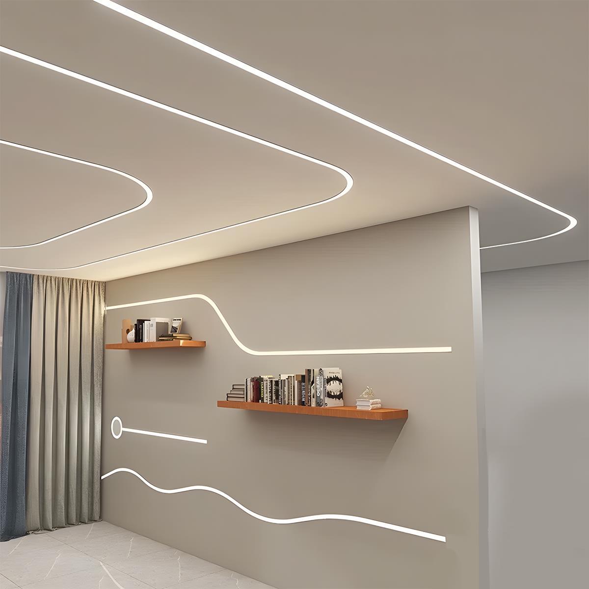 Flexible LED Linear Light | Waterproof Recessed Design with DIY Plug-In | Customizable Color Options for Seamless Accent Lighting