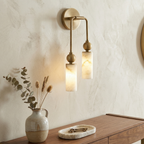 Harlin Collection | Alabaster Wall Sconce Lighting with Handcrafted Shade | Elegant Design for Cozy Ambiance