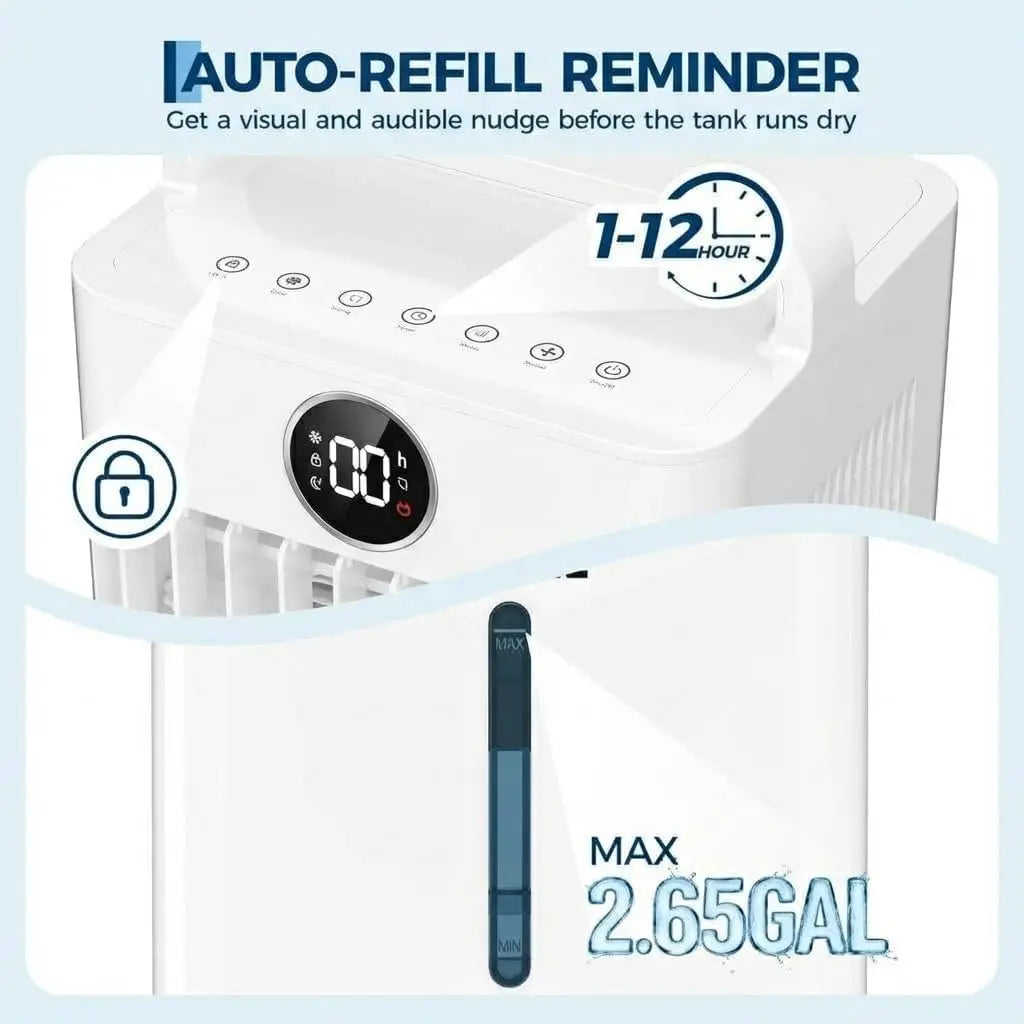Home Comfort | Portable Air Conditioner with HEPA Filter & 3 Cooling Modes | Efficient Evaporative Cooler for Personalized Comfort