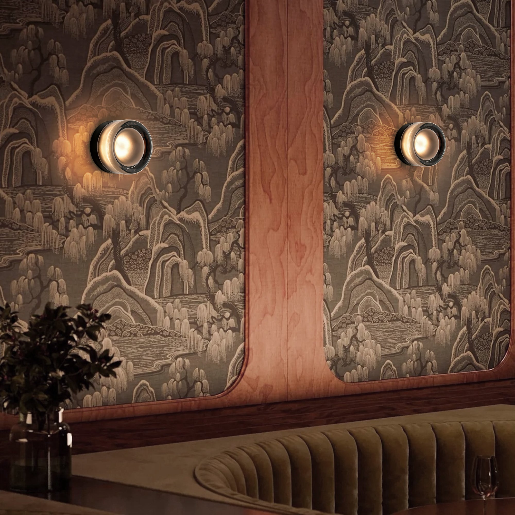 Industrial LED Wall Sconce Lighting with Dimple Glass Shade | Compact Design for Warm Ambiance