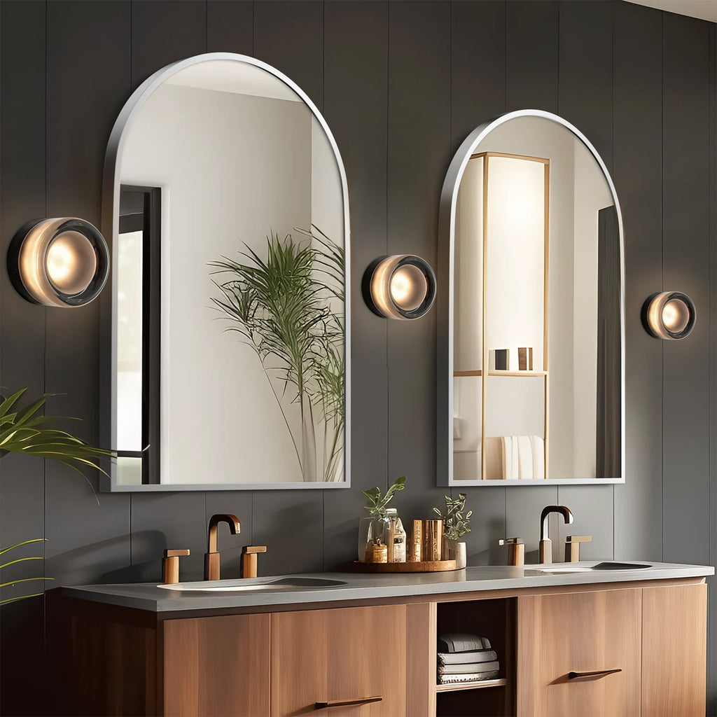 Industrial LED Wall Sconce Lighting with Dimple Glass Shade | Compact Design for Warm Ambiance