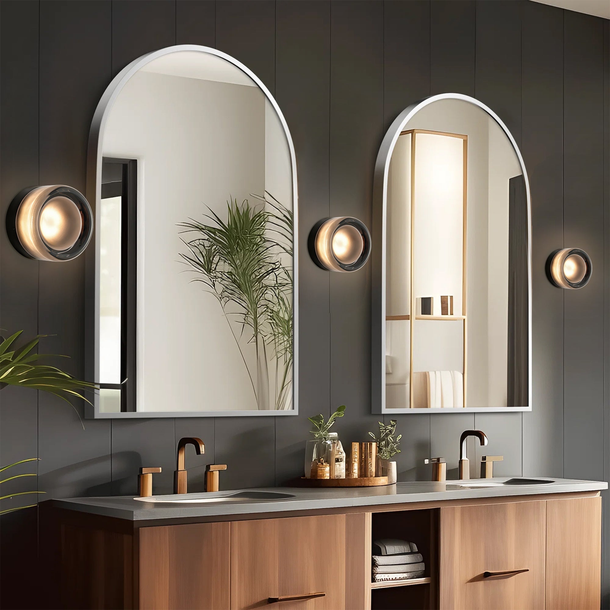 Industrial LED Wall Sconce Lighting with Dimple Glass Shade | Compact Design for Warm Ambiance