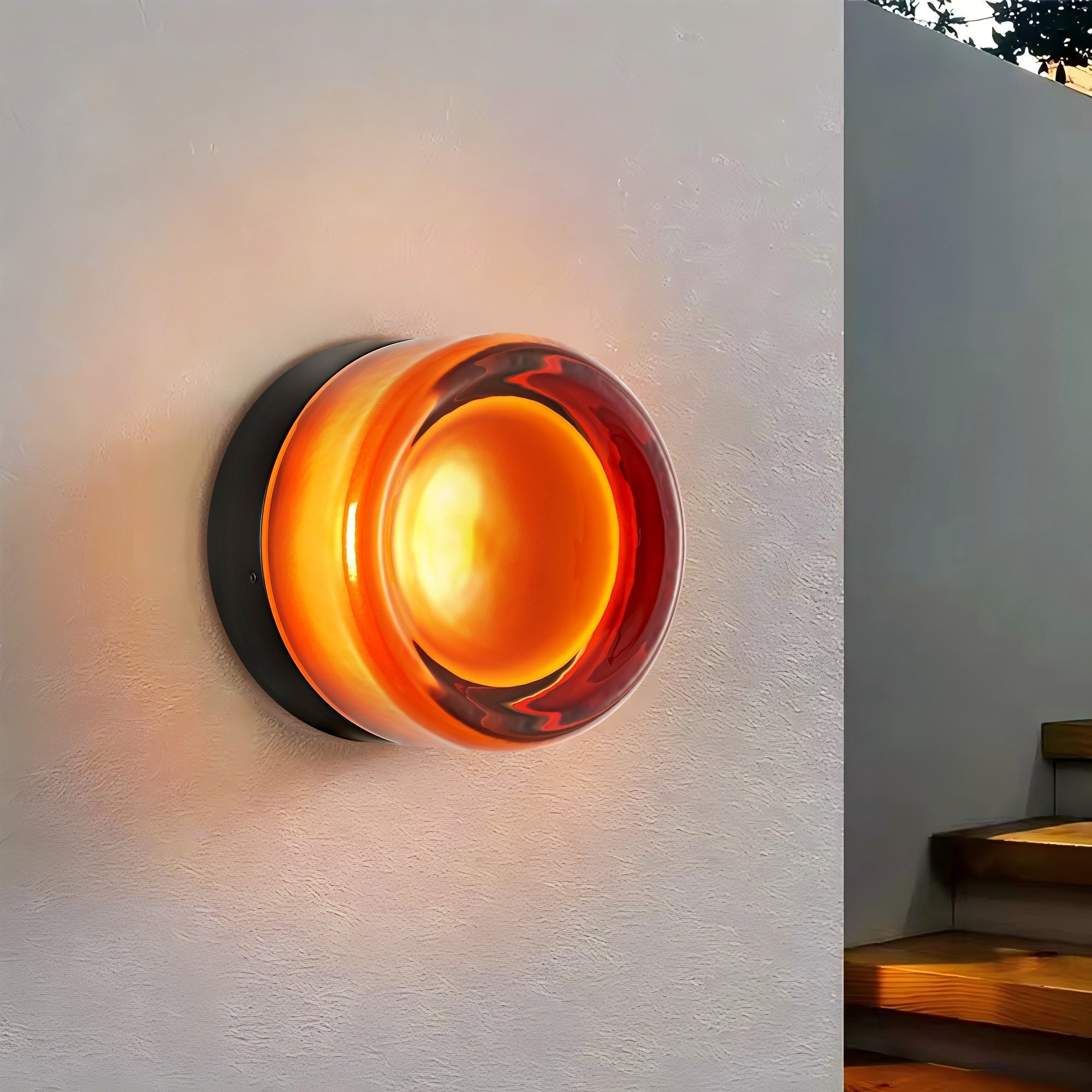Industrial LED Wall Sconce Lighting with Dimple Glass Shade | Compact Design for Warm Ambiance