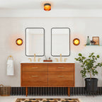 Industrial LED Wall Sconce Lighting with Dimple Glass Shade | Compact Design for Warm Ambiance