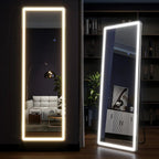 LED Full Length Floor Mirror with Dimmable Lights & Modern Stand | Perfect for Dressing Rooms and Grooming