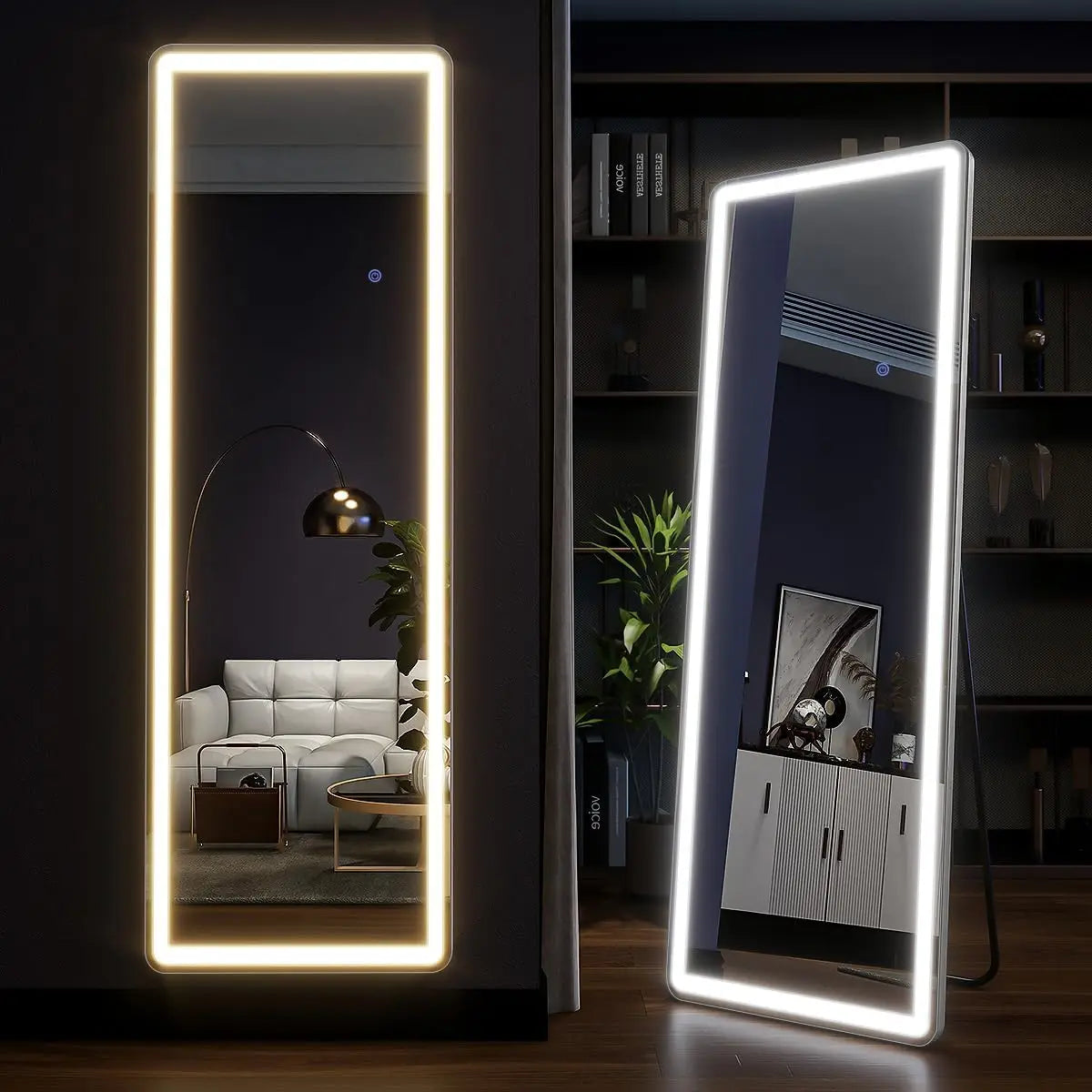 LED Full Length Floor Mirror with Dimmable Lights & Modern Stand | Perfect for Dressing Rooms and Grooming