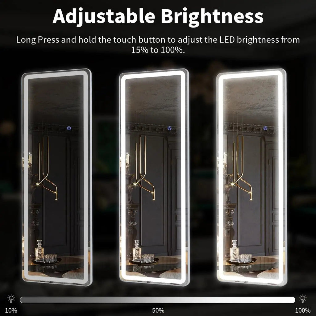 LED Full Length Floor Mirror with Dimmable Lights & Modern Stand | Perfect for Dressing Rooms and Grooming