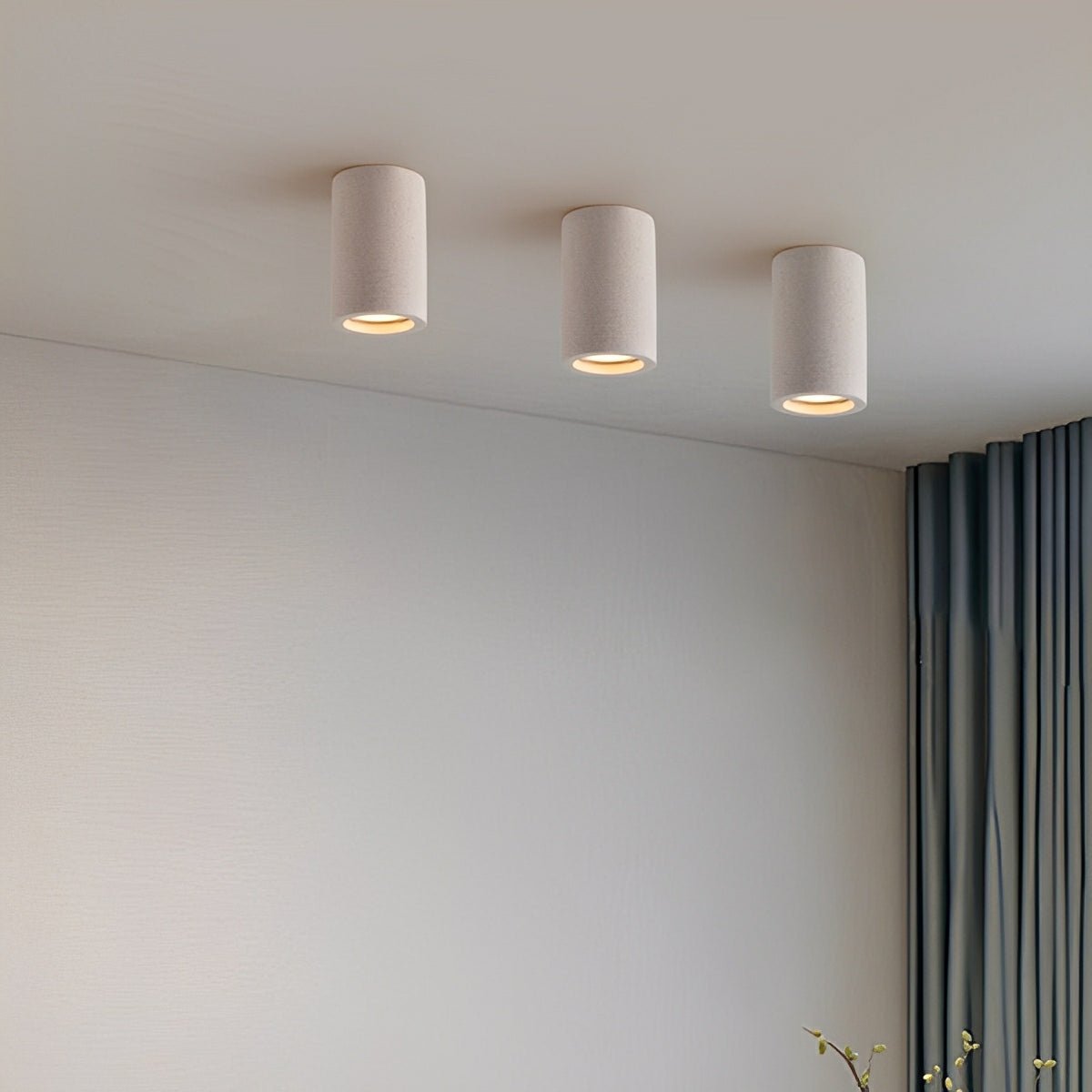 Minimalist Concrete LED Ceiling Light | Modern Round Design for Ambient Illumination
