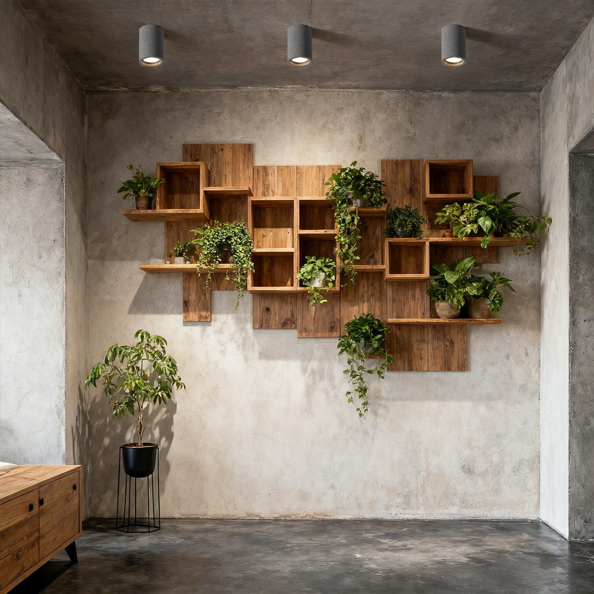Minimalist Concrete LED Ceiling Light | Modern Round Design for Ambient Illumination