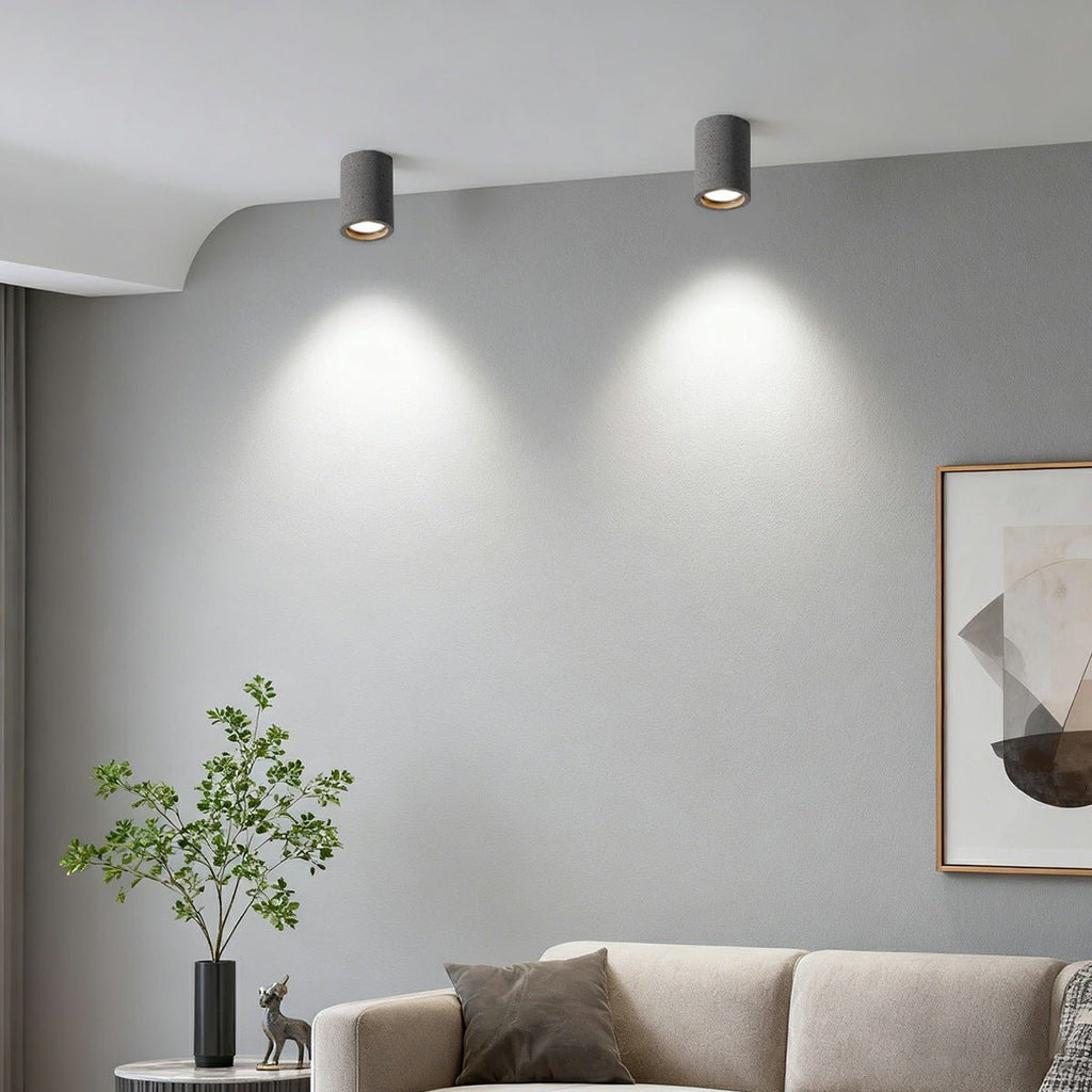 Minimalist Concrete LED Ceiling Light | Modern Round Design for Ambient Illumination