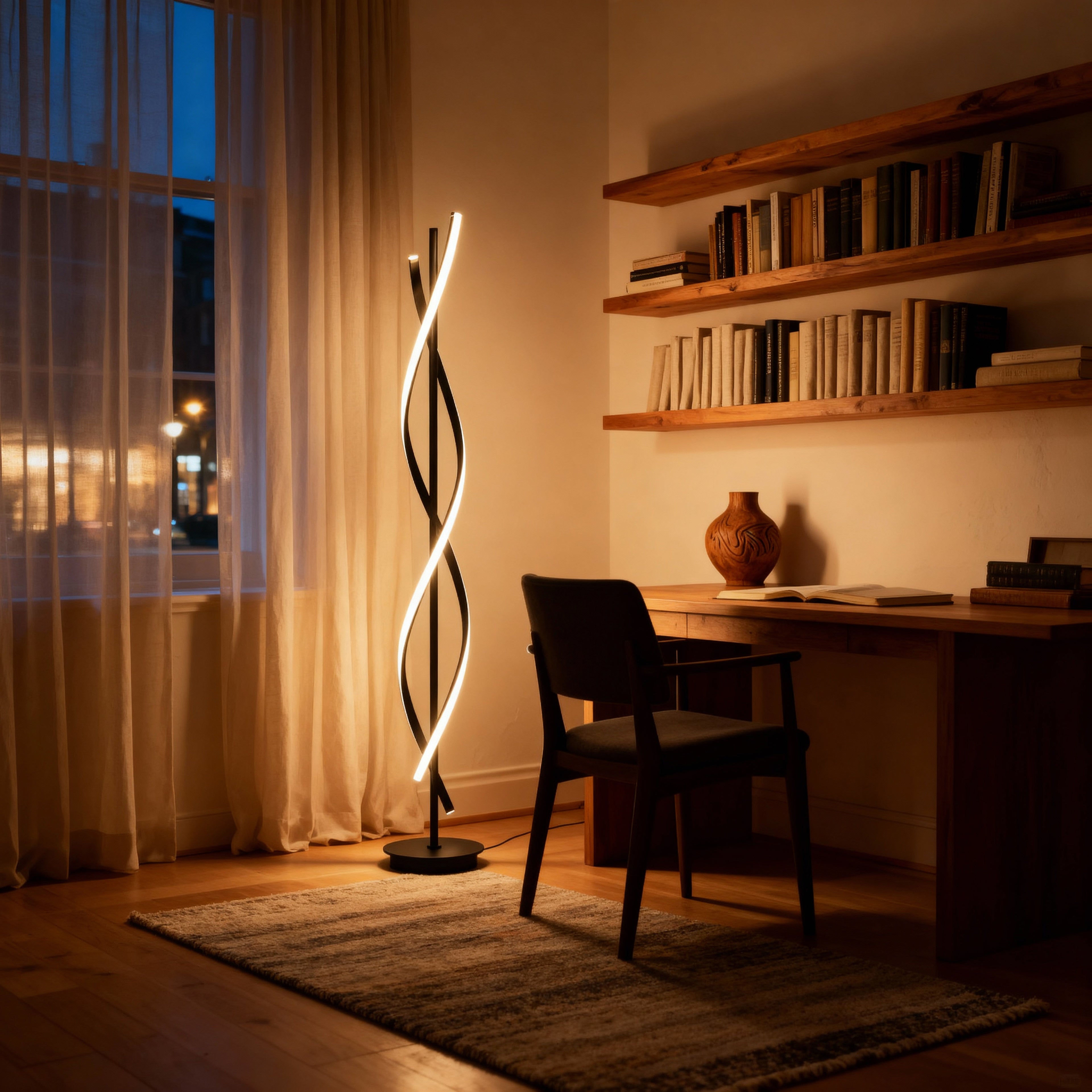 Modern Arc Floor Lamp with Sculptural Design | Stylish Lighting for Living Room Decor